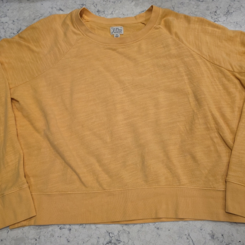 J. Crew Vintage Fleece Cotton Crewneck Orange / Gold Size XL